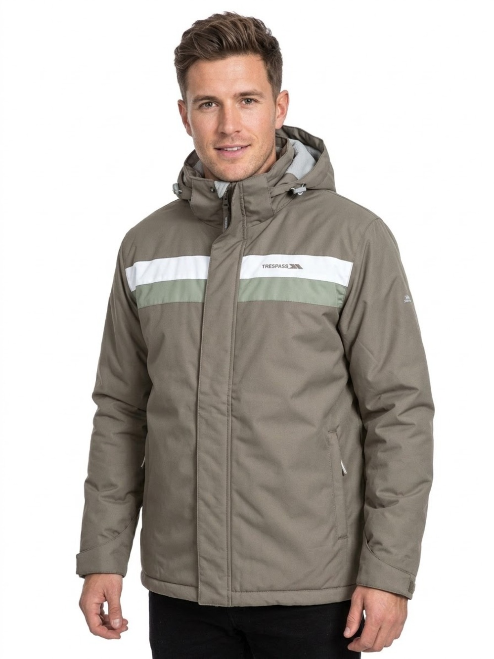 Trespass Coldheat Technical Performance Jacket Taupe ,Sage , White -Mens XL